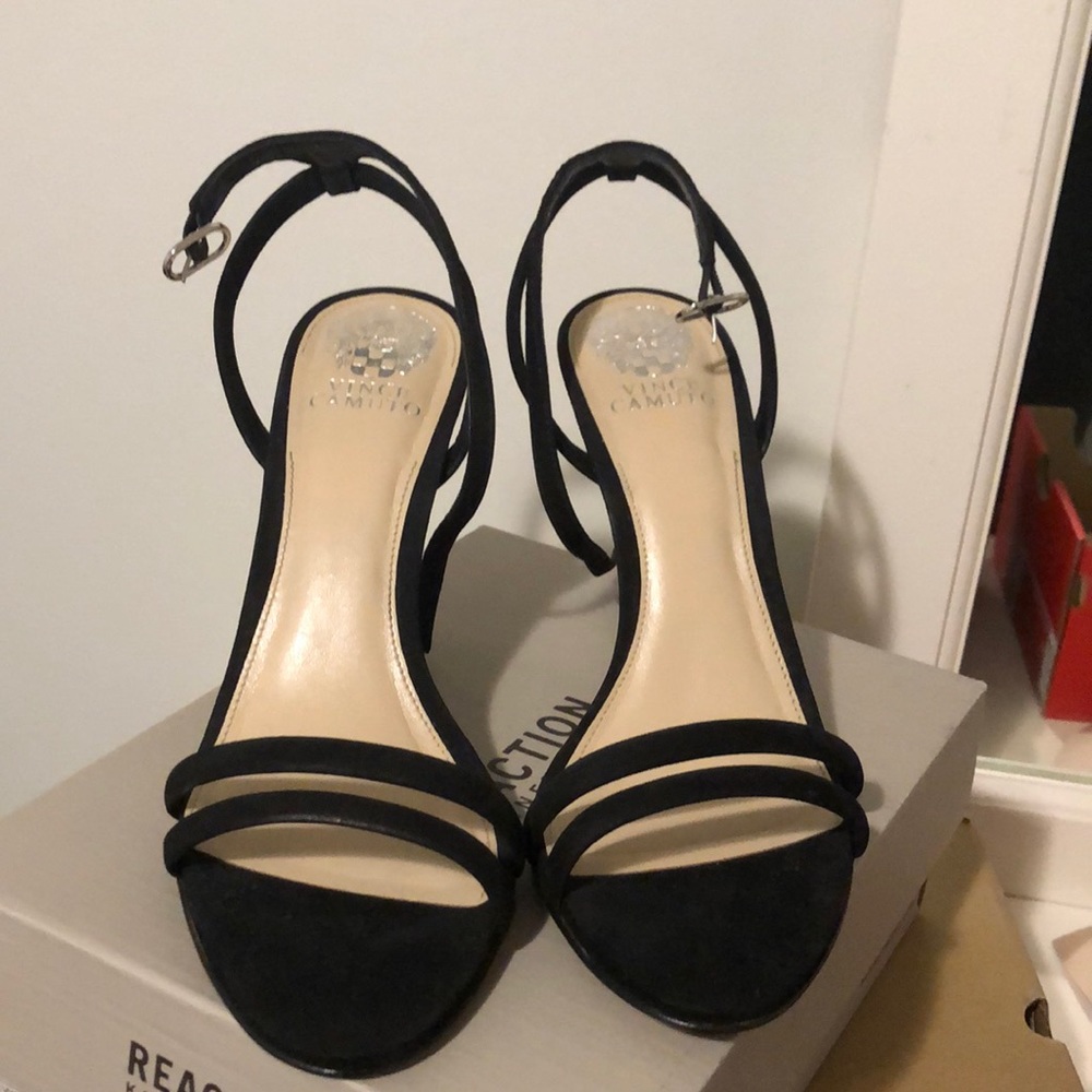 Black Velvet Strappy Vince Camuto heels